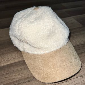 Women's Crazy 8 Fleece Baseball Hat Cap Size 7-8 Brown White